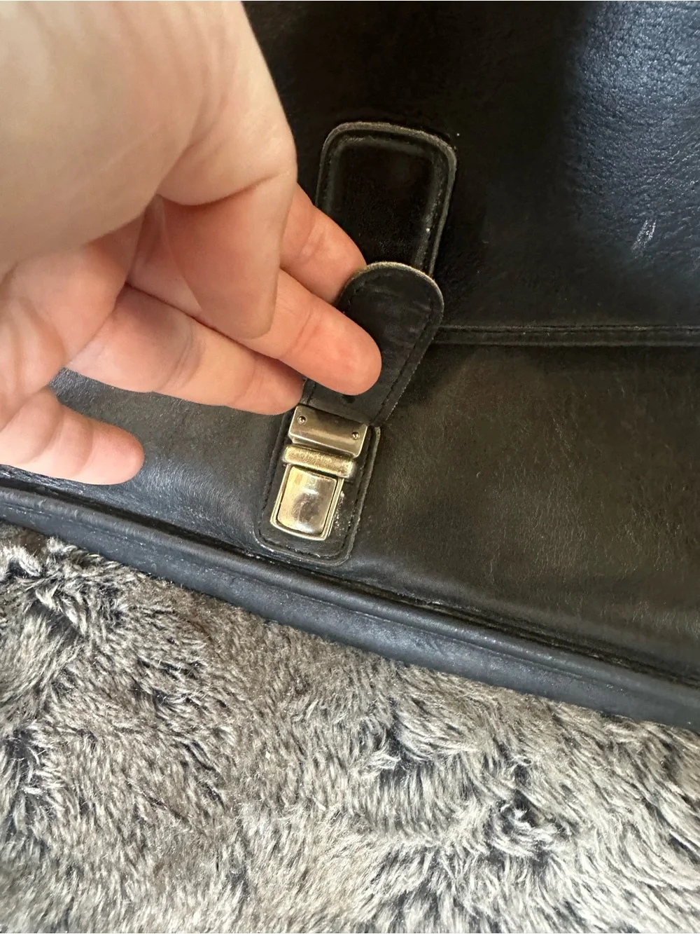 Vintage COACH 5319 Messenger Bag Black Leather Briefcase